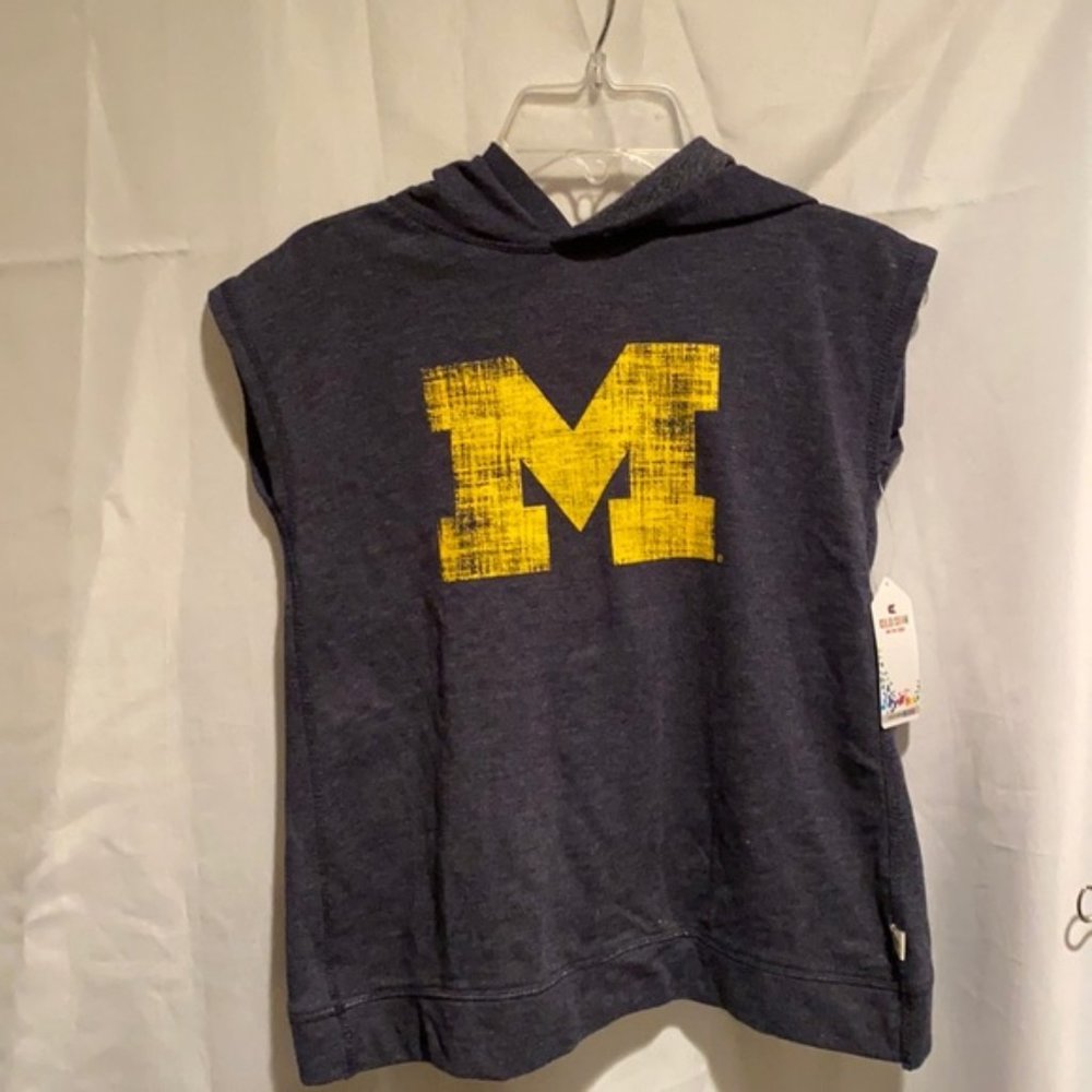 Michigan Wolverines Youth Sleeveless& Open Back hoodie New